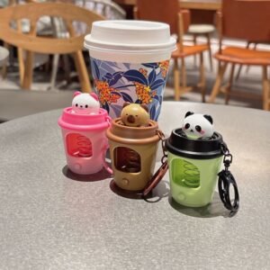 12pc- panda Cappibara light cup keychain