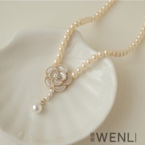 6 Pc - Camellia Pearl Necklace (Mix Color)