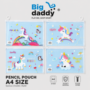 Unicorn transparent A4 Size file pouch  Pack of 12 ( Net price - 21 )