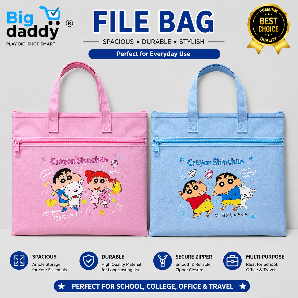 Shinchan File bag Heavy quality