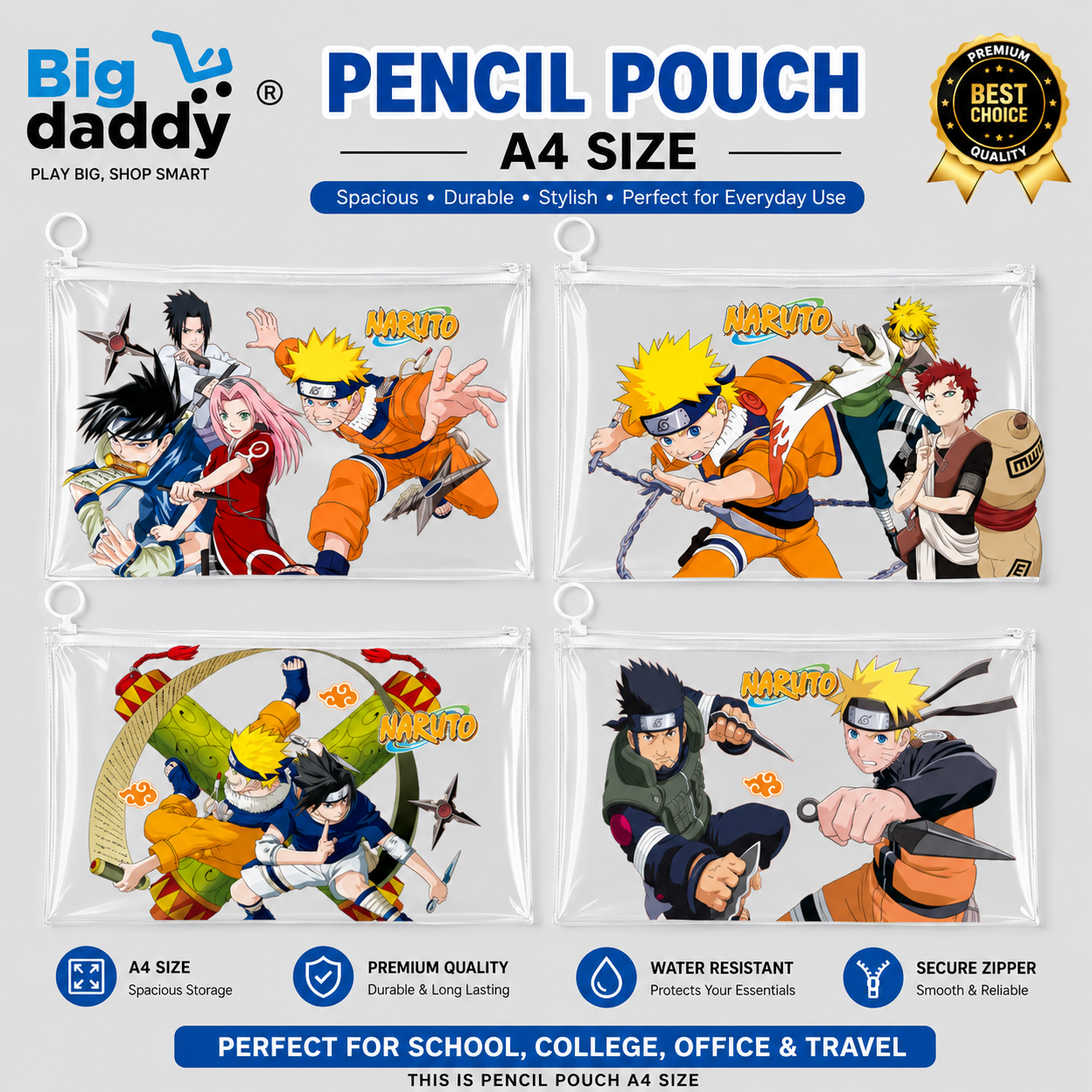 Natuto A4 Size file pouch Pack of 12 ( Net price - 22 )