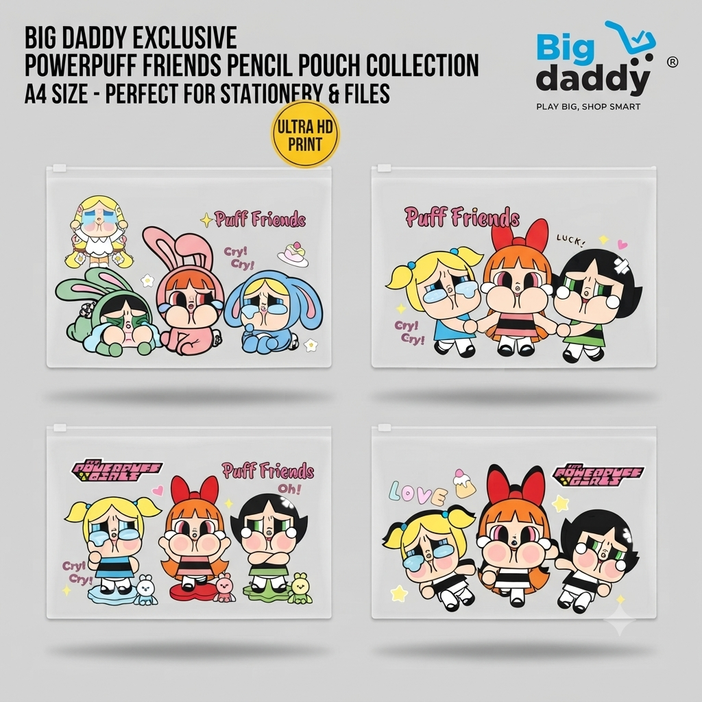 powerpuff A4 Size file pouch Pack of 12 ( Net price - 22 )